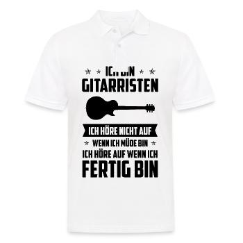 Ich Bin Gitarreisten Ich Hore nicht aufsenn Ich Mu - Männer Poloshirt - Weiß - Vorne - Kai (181cm)