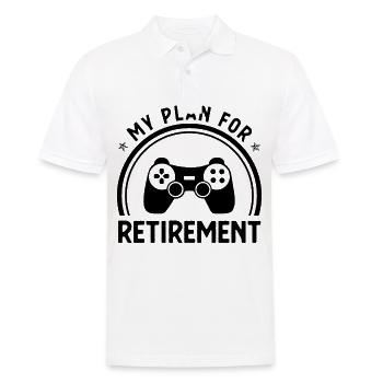 Mein Plan für den Ruhestand - - Männer Poloshirt - Weiß - Vorne - Kai (181cm)