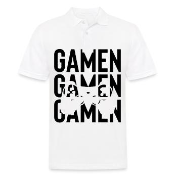 Gamen - - Männer Poloshirt - Weiß - Vorne - Kai (181cm)