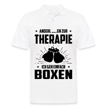 Andere Gehen zur Therapie Ich Gen einfach Boxen - - Männer Poloshirt - Weiß - Vorne - Kai (181cm)