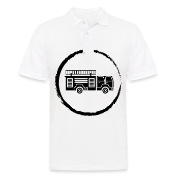 Circle and Fire Brigader - (2) - Men's Polo Shirt - white - Front - Kai (181cm)