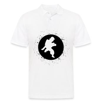 Circle with Splash and Fire Brigader - - Men's Polo Shirt - white - Front - Kai (181cm)