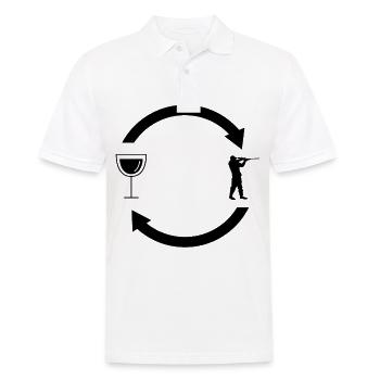 Le vin charge les flèches et la chasse 1 - - Polo Homme - blanc - Devant - Kai (181cm)