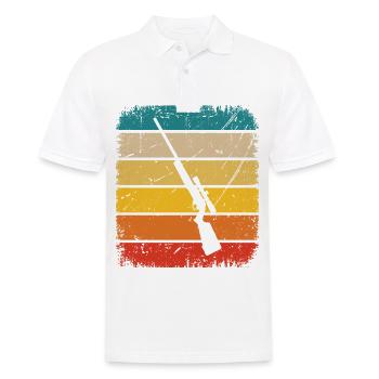 Vintage-Platz und Jagd - - Männer Poloshirt - Weiß - Vorne - Kai (181cm)