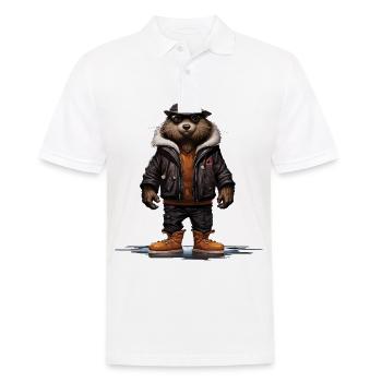 Stadtarchitekt: Canadian Beaver Urban Edition - Männer Poloshirt - Weiß - Vorne - Kai (181cm)