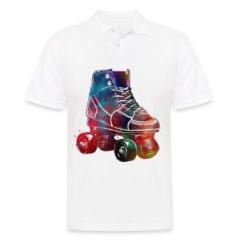 Rollschuhe Sport Kunst #roller #skates - Männer Poloshirt - Weiß - Vorne - Kai (181cm)