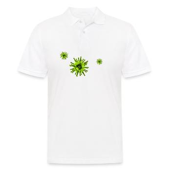 Corona Virus COVID19 - Polo Homme - blanc - Devant - Kai (181cm)