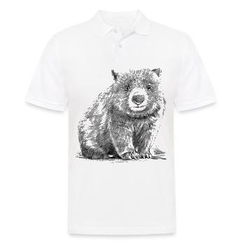 Wombat Realistic Handrawn - Männer Poloshirt - Weiß - Vorne - Kai (181cm)