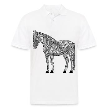 Lines art horse #horse - Men's Polo Shirt - white - Front - Kai (181cm)