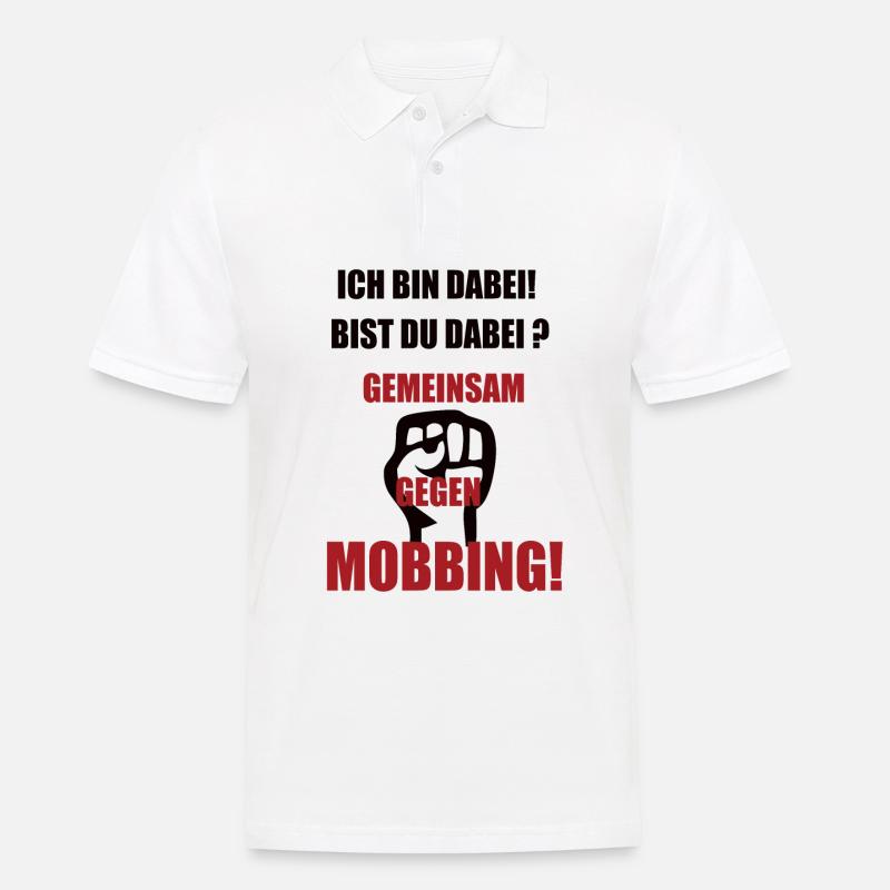 Gemeinsam Gegen Mobbing s - Männer Poloshirt - Weiß
