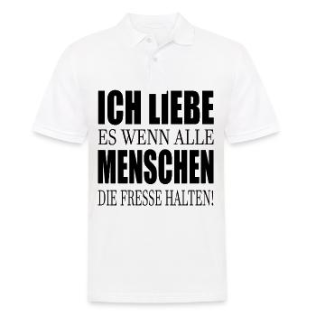 Ich liebe Menschen Fresse halten Halt s - Männer Poloshirt - Weiß - Vorne - Kai (181cm)