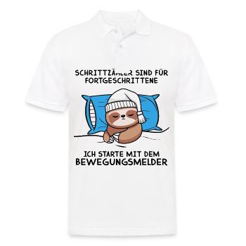 Schrittzähler Sind Für Fortgeschrittene Faultier - Männer Poloshirt - Weiß - Vorne - Kai (181cm)