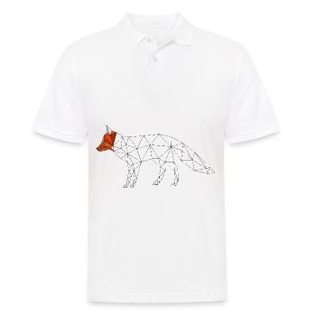 Fuchs geometrisch low poly bunter Kopf 3D Geschenk - Männer Poloshirt - Weiß - Vorne - Kai (181cm)