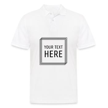 "Your text could be here" - Men's Polo Shirt - white - Front - Kai (181cm)