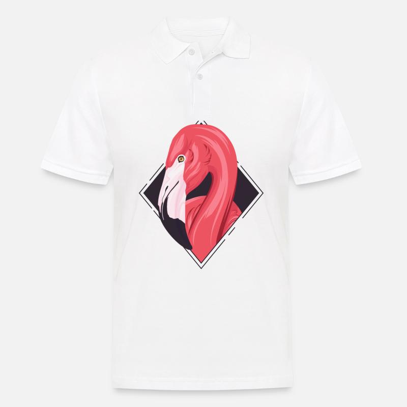 Flamingo Summer / Sommer / Sonne - Männer Poloshirt - Weiß