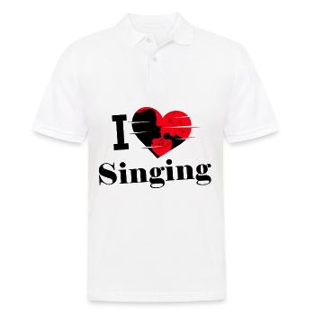 Ich liebe Singen im Chor - Männer Poloshirt - Weiß - Vorne - Kai (181cm)
