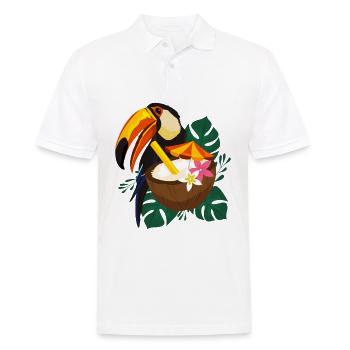 Toucan Summer - Poster - Männer Poloshirt - Weiß - Vorne - Kai (181cm)