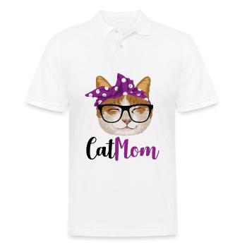 Cat Mom - Affiche - Polo Homme - blanc - Devant - Kai (181cm)