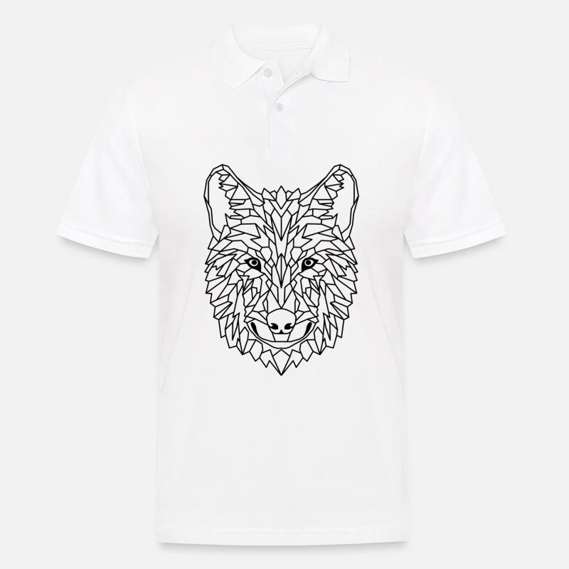 Wolf Geometric - Männer Poloshirt - Weiß