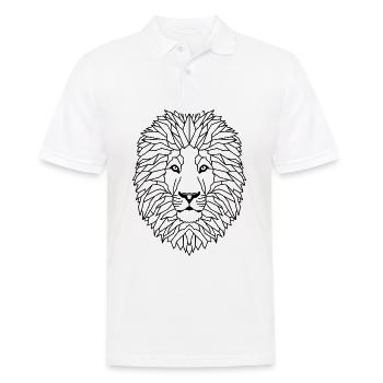Löwe Geometric - Männer Poloshirt - Weiß - Vorne - Kai (181cm)