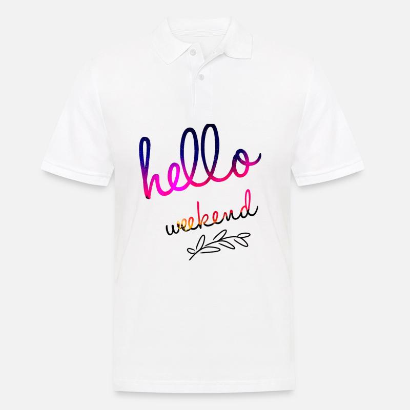 Hello Weekend weekend lettering gift - Men's Polo Shirt - white