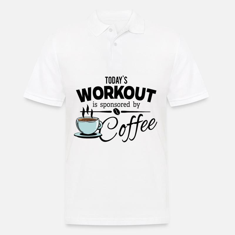 Kaffee Bohne - Todays Workout - Männer Poloshirt - Weiß