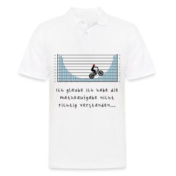 Pilote BMX cool en calculant à l’école - Polo Homme - blanc - Devant - Kai (181cm)