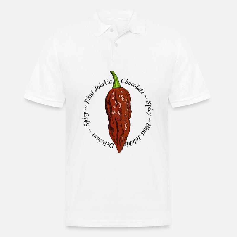 Bhut Jolokia Chocolate Chili Chilli Ghost Pepper - Männer Poloshirt - Weiß