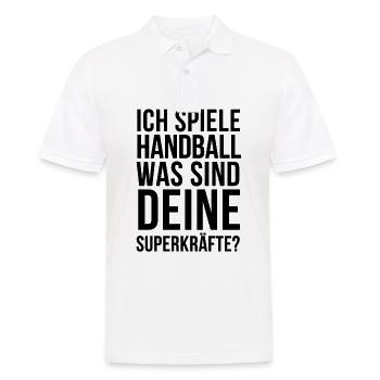 Handball Handballer Handballschuhe Geschenkidee - Männer Poloshirt - Weiß - Vorne - Kai (181cm)