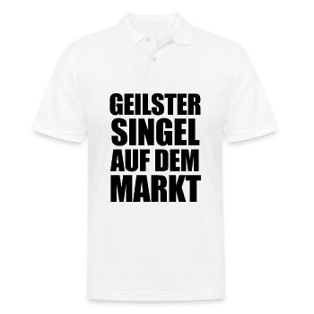 Geilster Single Auf dem Markt Lustiges Spruch - Männer Poloshirt - Weiß - Vorne - Kai (181cm)