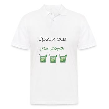 Je peux pas j'ai Mojito - Polo Homme - blanc - Devant - Kai (181cm)