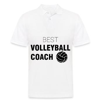 Bester Volleyball Trainer | Sport Coach Geschenke - Männer Poloshirt - Weiß - Vorne - Kai (181cm)