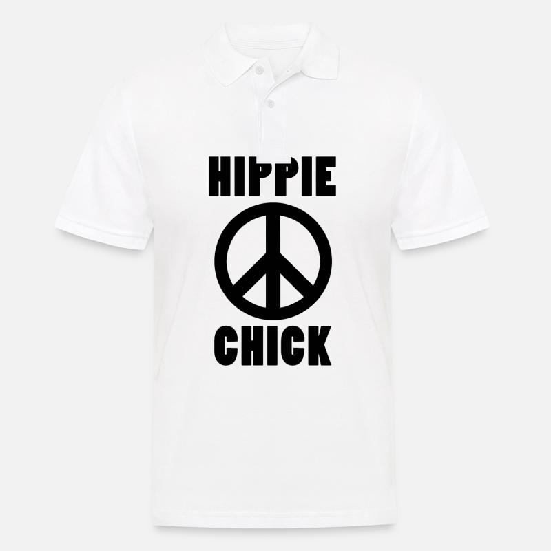 T-shirt hippie donna | Regali per ragazze hippy - Polo da uomo - bianco