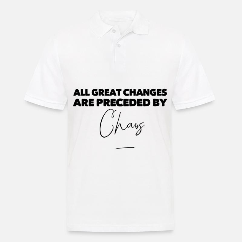 T-Shirt Design - all great changes - Männer Poloshirt - Weiß