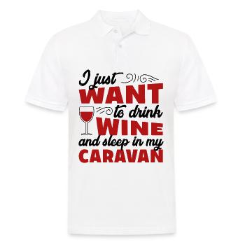 Je veux juste boire du vin et dormir dans ma caravane - Polo Homme - blanc - Devant - Kai (181cm)
