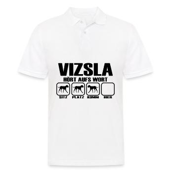 Vizsla T-shirt Chien écoute la parole - Polo Homme - blanc - Devant - Kai (181cm)