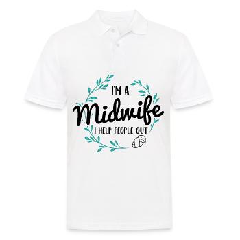 Midwife | Midwives profession obstetrician gifts - Men's Polo Shirt - white - Front - Kai (181cm)