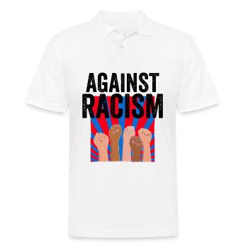 Anti racism | Antifa Against Right Gift Ideas - Men's Polo Shirt - white - Front - Kai (181cm)