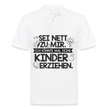Erzieherin Erzieher | Ausbildung Beruf Geschenke - Männer Poloshirt - Weiß - Vorne - Kai (181cm)