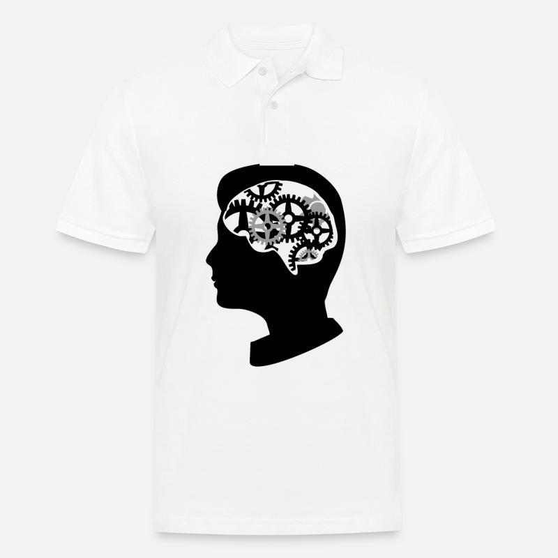Brain Mechanics - Männer Poloshirt - Weiß