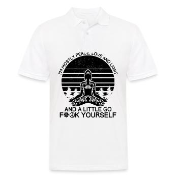 Hippie outfit | Hippies 60s Peace love gifts - Men's Polo Shirt - white - Front - Kai (181cm)