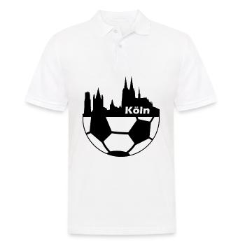 Cadeau de skyline de football de Cologne pour les fans de football - Polo Homme - blanc - Devant - Kai (181cm)