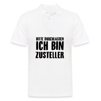 Zusteller Spruch | Postbote Briefträger Geschenke - Männer Poloshirt - Weiß - Vorne - Kai (181cm)