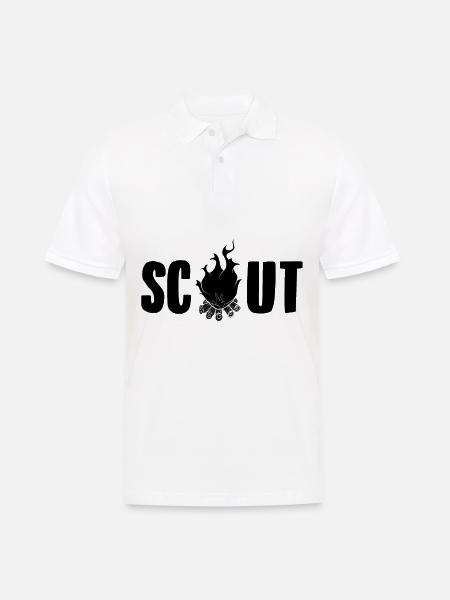 Scout disant | Cadeaux insignes de camp de tente - Polo Homme - blanc