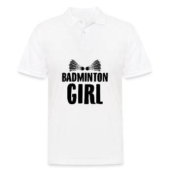 Badminton Mädchen | Federball Sport Hobby Geschenk - Männer Poloshirt - Weiß - Vorne - Kai (181cm)