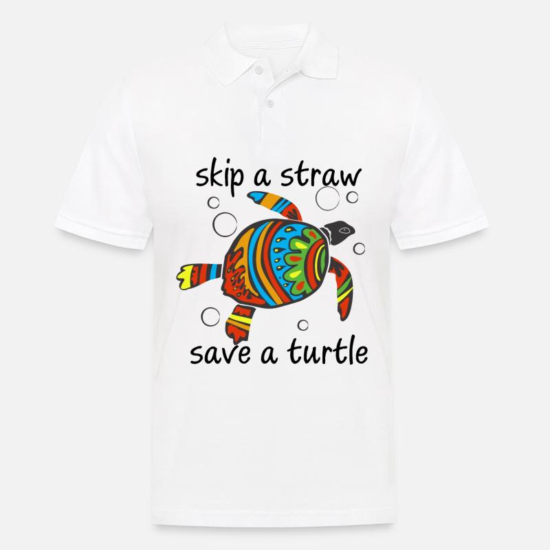 Skip a Straw - Männer Poloshirt - Weiß