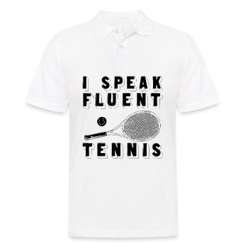 Playing tennis | Tennis racket gift idea - Men's Polo Shirt - white - Front - Kai (181cm)