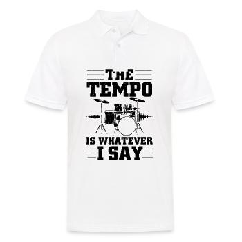 Batterie | Cadeau d'instrument de musique de batteur - Polo Homme - blanc - Devant - Kai (181cm)