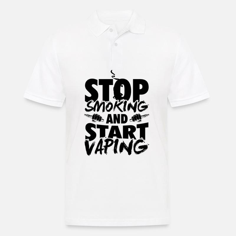 Vape | Vaping Vapen E-Cigarette Gift - Polo Homme - blanc