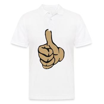 Pouce en l'air comme un super cadeau super bon symbole - Polo Homme - blanc - Devant - Kai (181cm)